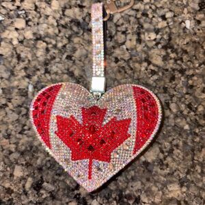 Heart-Shaped Canadian Flag Keychain